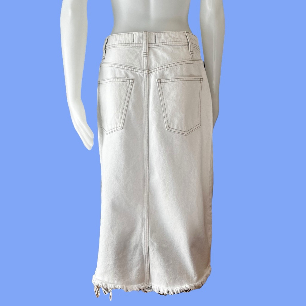 Free People We The Free Mambo White Wash Denim Midi Skirt, 28 - Picture 11 of 16